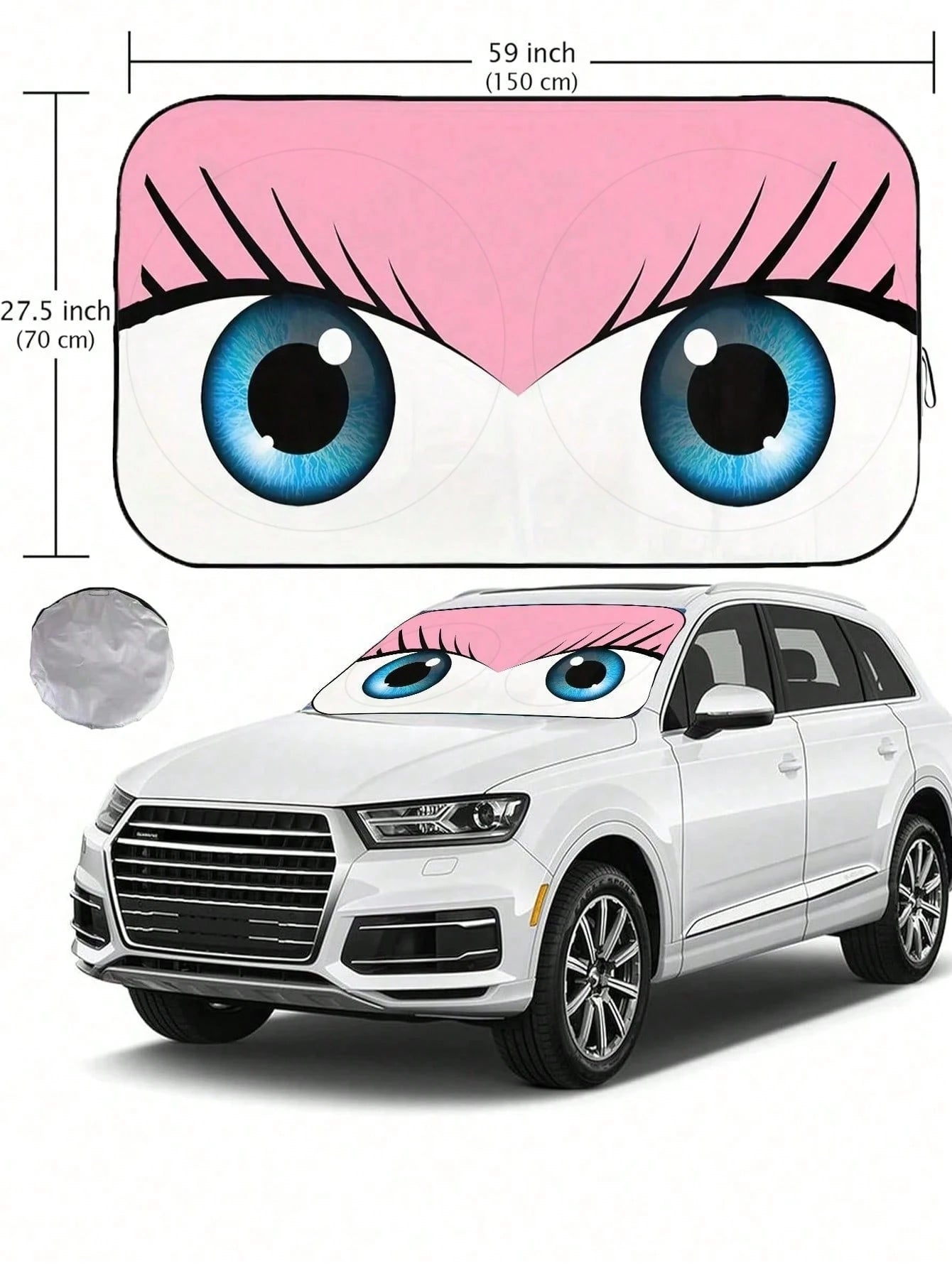 1pc Foldable Car Sunshade, Front Windshield Sunshade With Enhanced UV Protection, Suitable For Sedans, SUVs And Hatchbacks (150cm X 70cm), Perfect For Friends, Graduation Gifts, Back To School Gifts