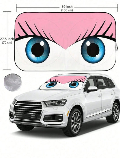 1pc Foldable Car Sunshade, Front Windshield Sunshade With Enhanced UV Protection, Suitable For Sedans, SUVs And Hatchbacks (150cm X 70cm), Perfect For Friends, Graduation Gifts, Back To School Gifts