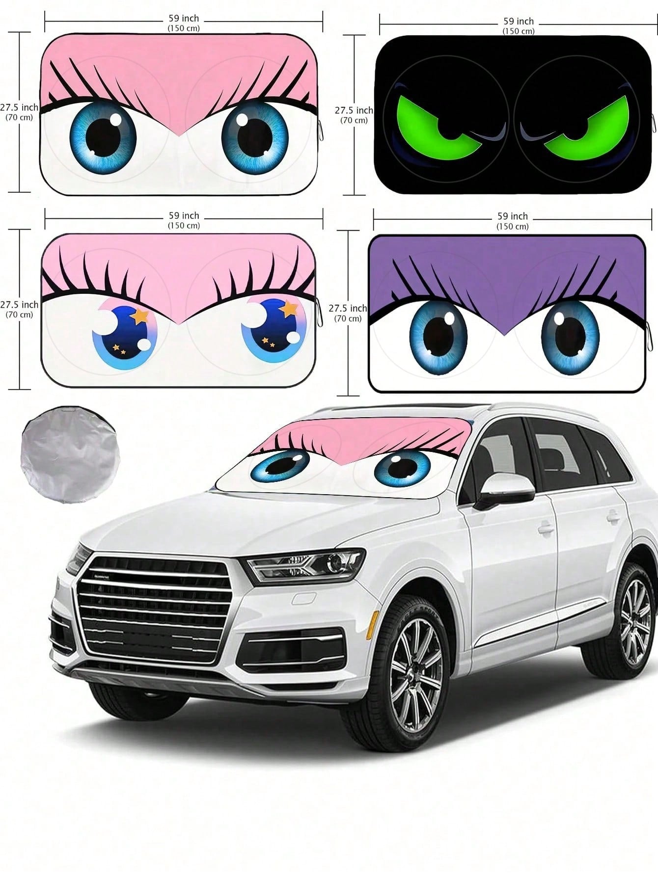 1pc Foldable Car Sunshade, Front Windshield Sunshade With Enhanced UV Protection, Suitable For Sedans, SUVs And Hatchbacks (150cm X 70cm), Perfect For Friends, Graduation Gifts, Back To School Gifts