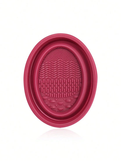 1pc Foldable Silicone Makeup Brush Cleaning Bowl- Etercycle Portable Cleaning Tool For Makeup Brushes, Puffs And Sponges