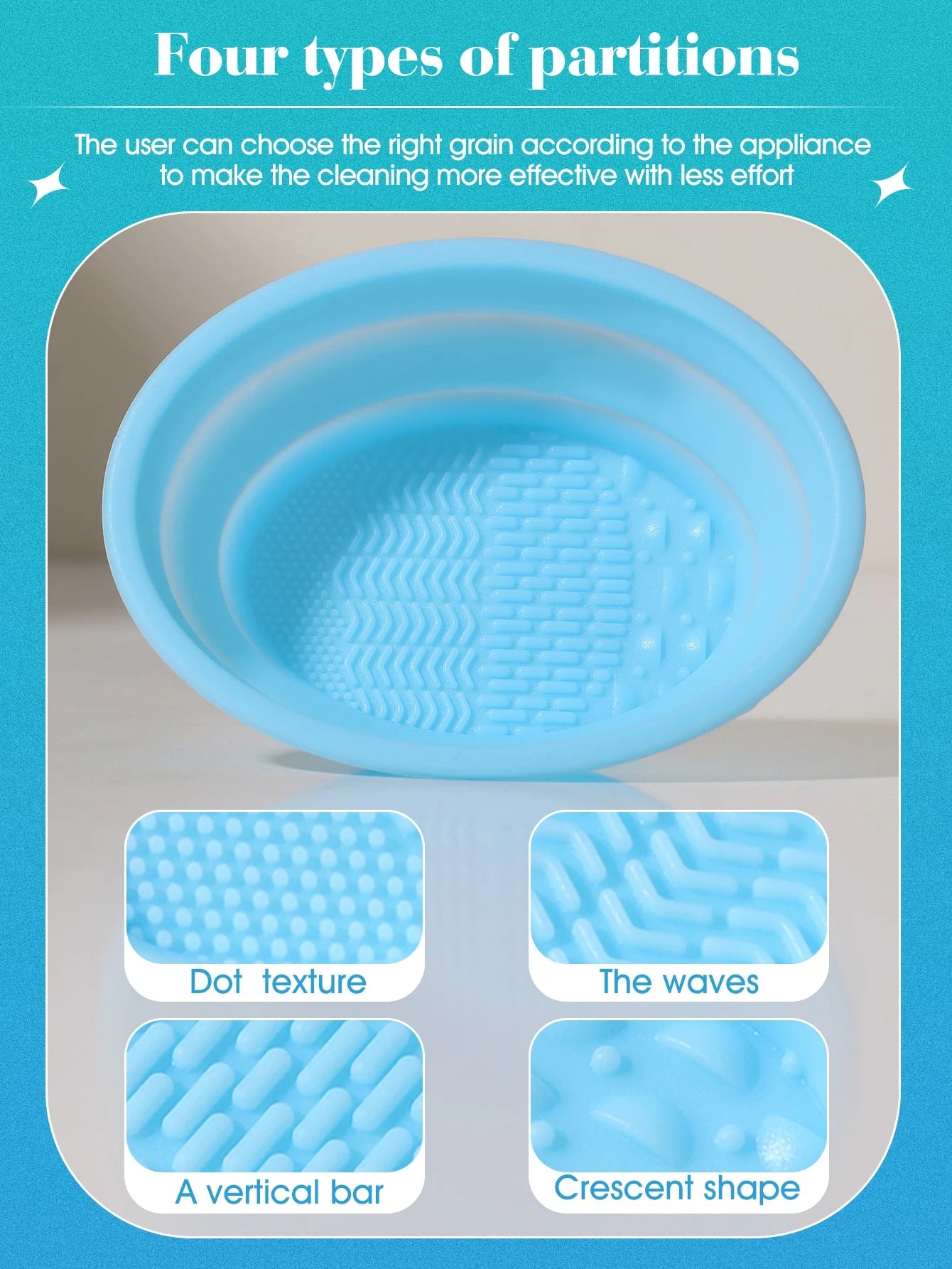 1pc Foldable Silicone Makeup Brush Cleaning Bowl- Etercycle Portable Cleaning Tool For Makeup Brushes, Puffs And Sponges