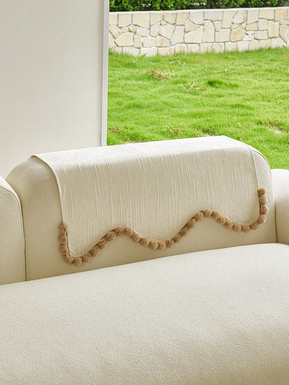 1PC French Countryside Style Irregular-Edge Sofa Cushion Cover – Chenille Four-Season Universal Non-Slip Seat Pad, New Style Machine Washable Sofa Throw Cover Protector