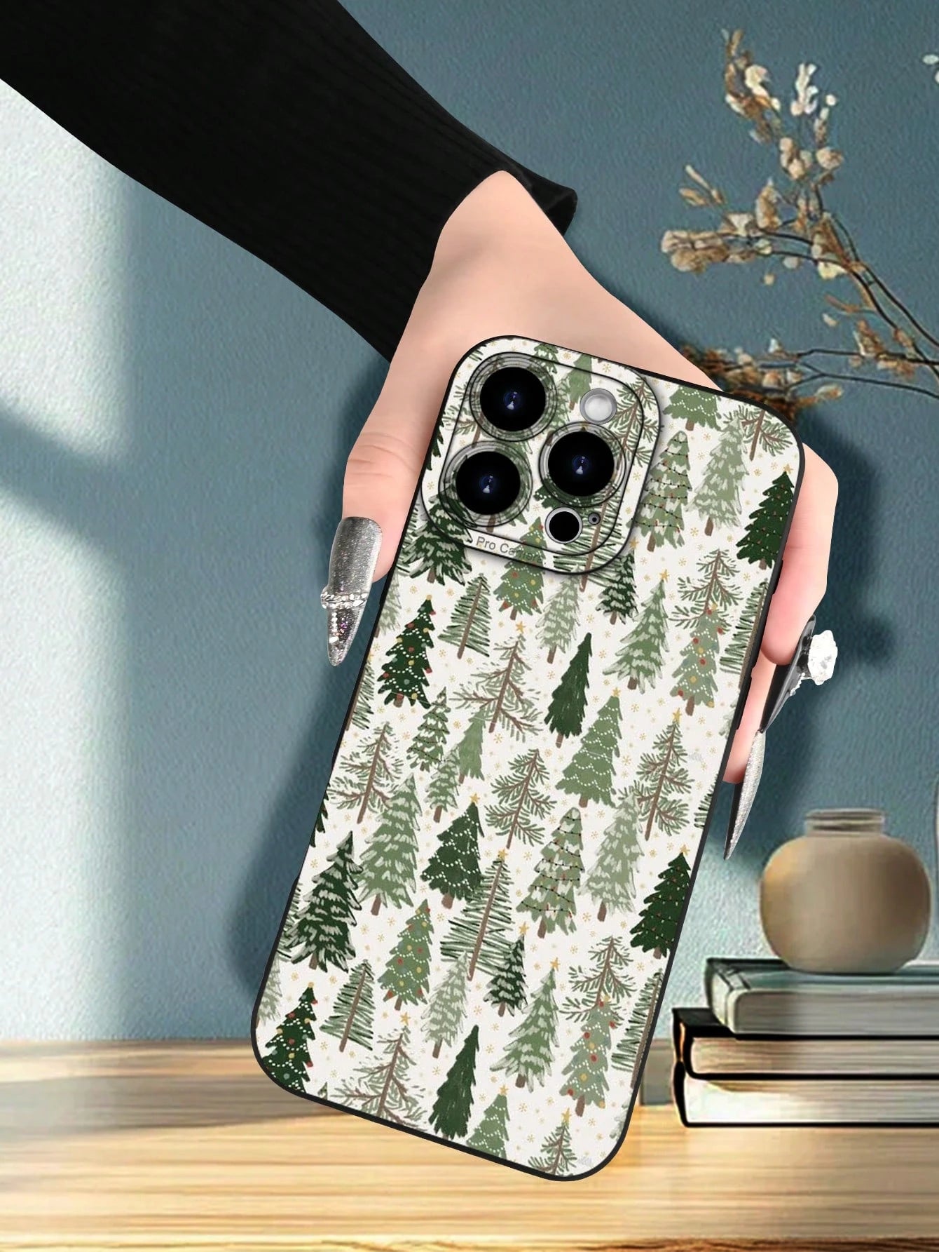 1pc Fresh Pine Forest Pattern Phone Case With Raised Camera Edge And Edge Protection TPU Cover, Compatible With IPhone 16/15/14/13/12/11 Pro Max, Galaxy S25/S24/S23/S21 And A54/A53/A52/A34/A15 Series