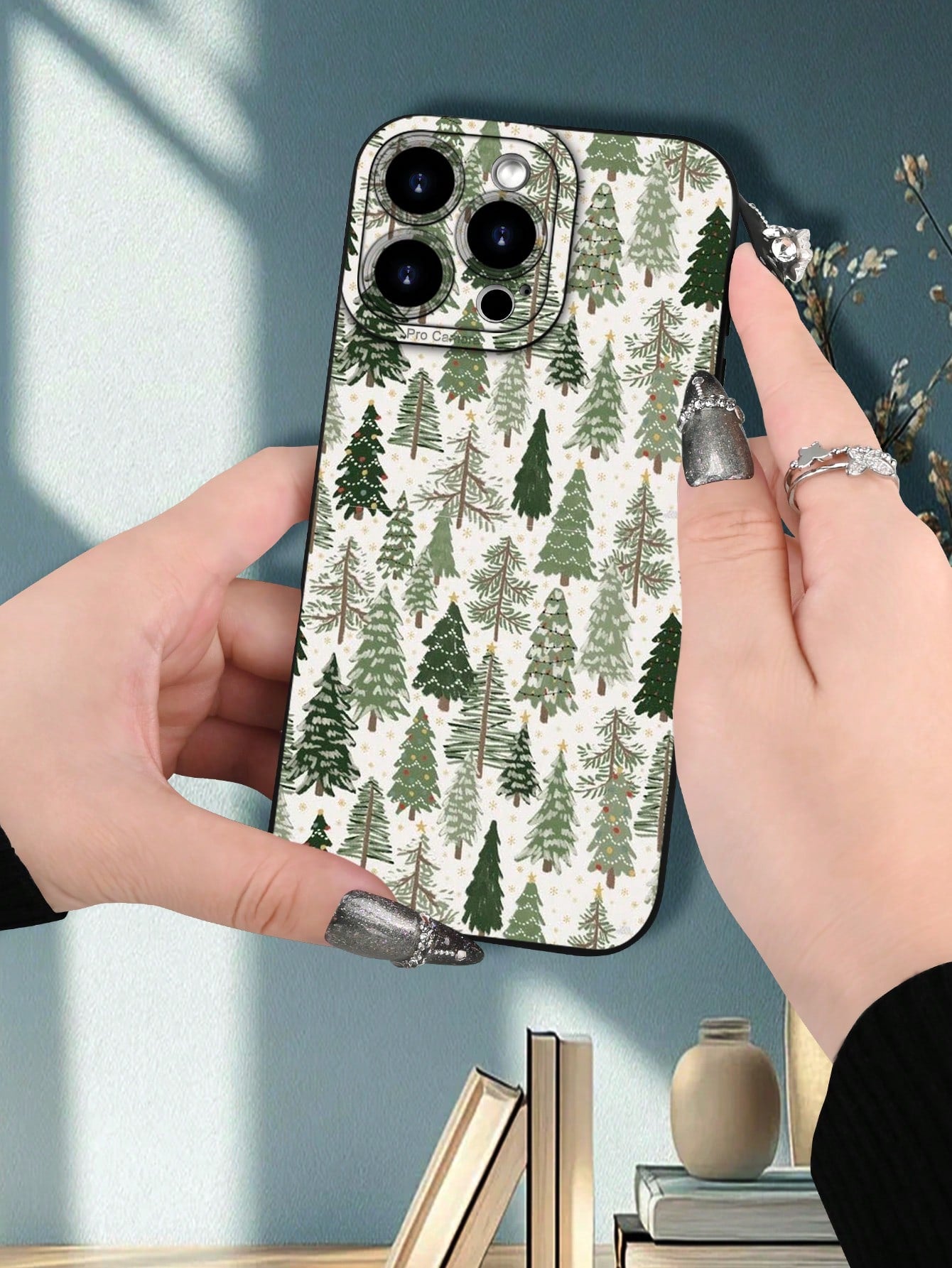 1pc Fresh Pine Forest Pattern Phone Case With Raised Camera Edge And Edge Protection TPU Cover, Compatible With IPhone 16/15/14/13/12/11 Pro Max, Galaxy S25/S24/S23/S21 And A54/A53/A52/A34/A15 Series