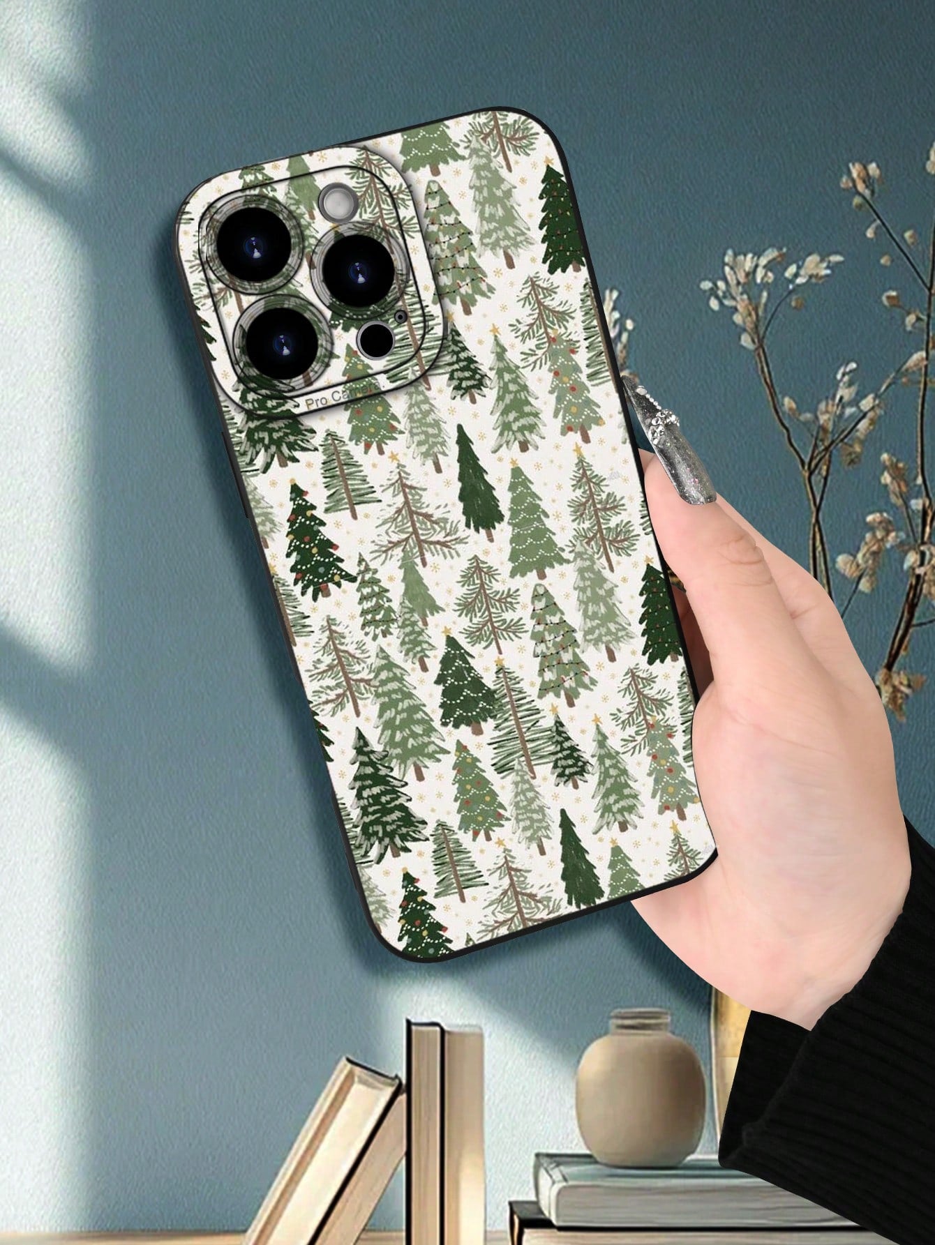 1pc Fresh Pine Forest Pattern Phone Case With Raised Camera Edge And Edge Protection TPU Cover, Compatible With IPhone 16/15/14/13/12/11 Pro Max, Galaxy S25/S24/S23/S21 And A54/A53/A52/A34/A15 Series