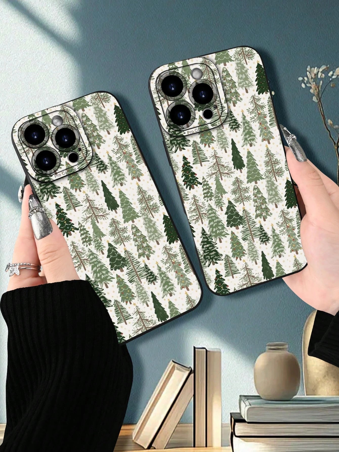 1pc Fresh Pine Forest Pattern Phone Case With Raised Camera Edge And Edge Protection TPU Cover, Compatible With IPhone 16/15/14/13/12/11 Pro Max, Galaxy S25/S24/S23/S21 And A54/A53/A52/A34/A15 Series