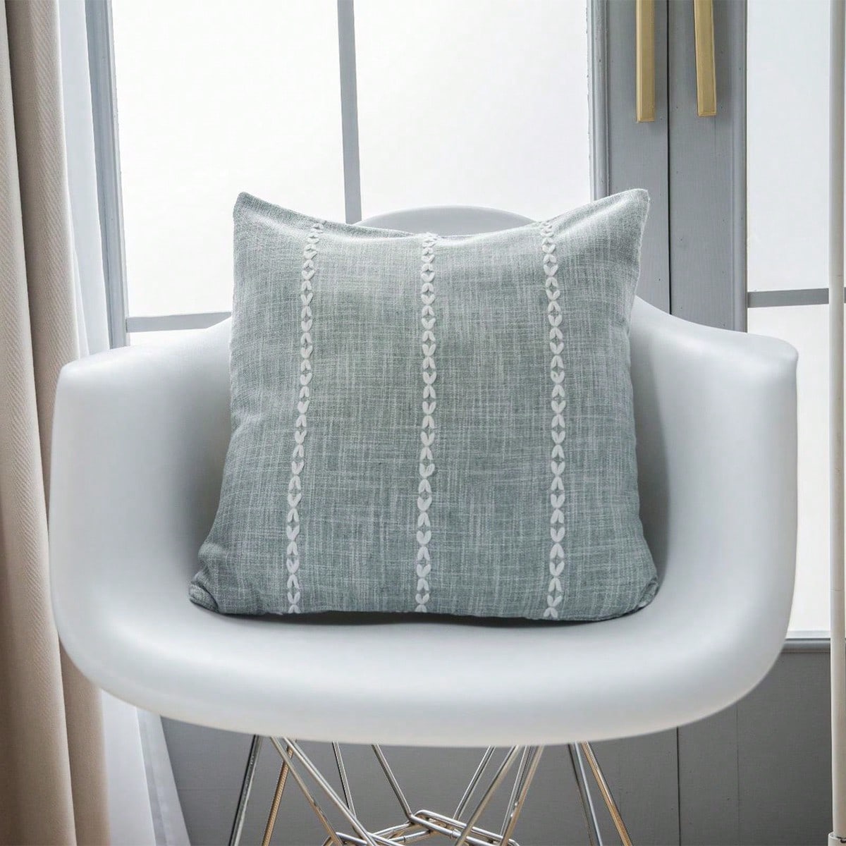 1pc Geometric Modern Line And Plaid Style Throw Pillow Cover, Fits Living Room Sofa, Bedroom Bed, Bay Window, Farmhouse, Hidden Zipper Closure Easy To Remove And Wash, Machine Washable, Multiple Patte