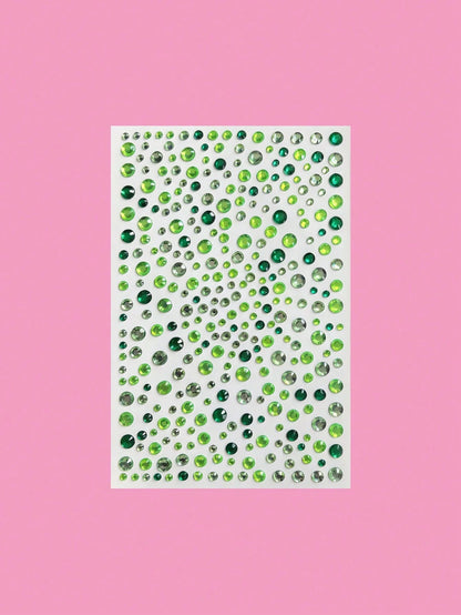 1pc Green Ombre Diamond Face Sticker, Music Festival Makeup, Stage Makeup, Face Decor Rhinestone Sticker, Waterproof Self-Adhesive Elf Makeup Tear Rhinestone Sticker, Creative Makeup Decor Sticker,Con