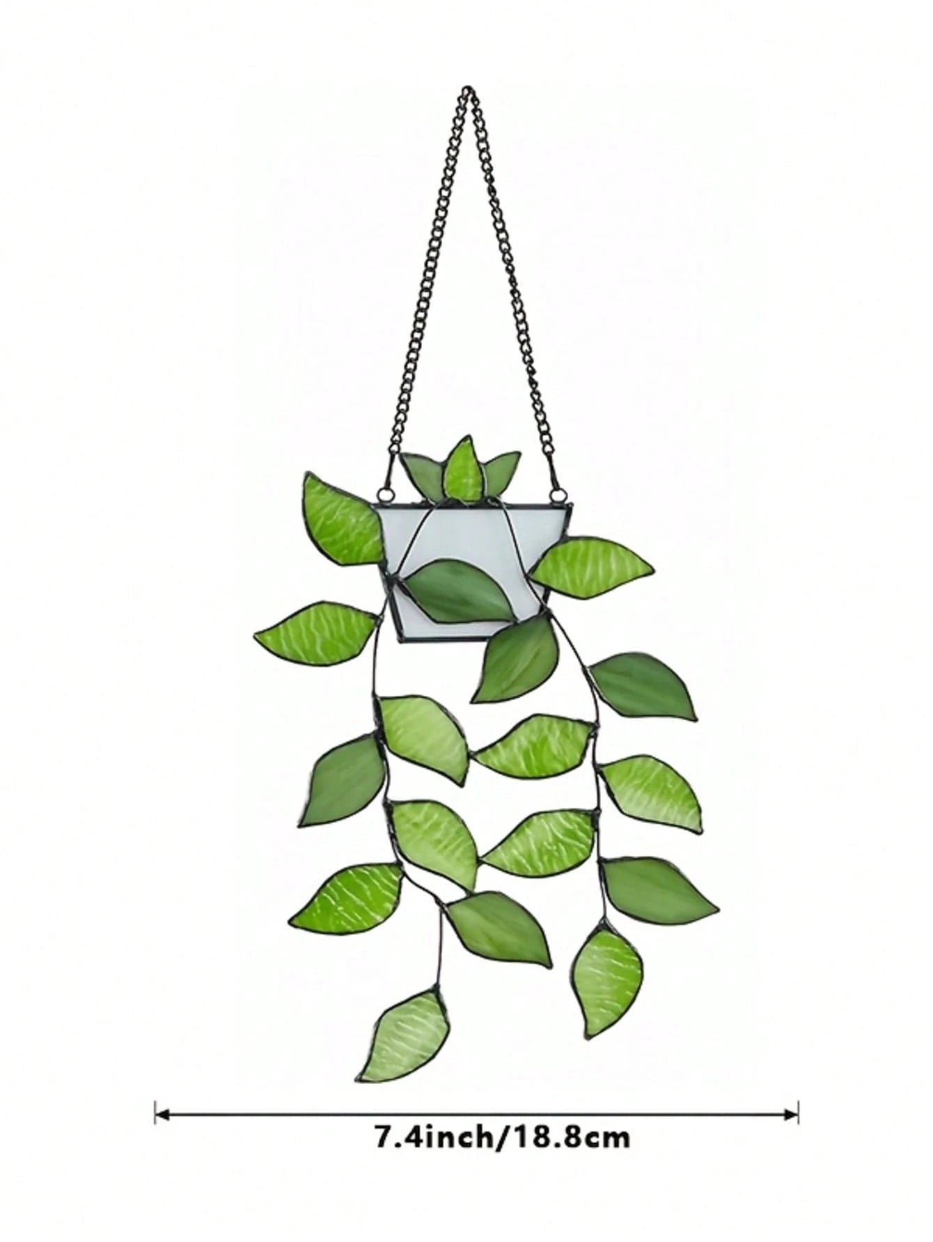 1pc Green Plant Window Suncatcher, Stained Window Hanging, Handcrafted Faux Plant Stained Glass Panel Sun Catcher For Plant Lovers, Unique Home Indoor&Outdoor Decor