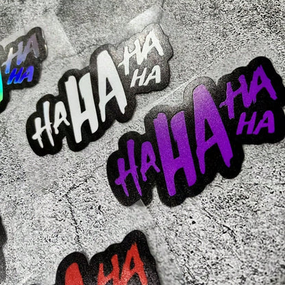 1pc HAHAHA Waterproof Cartoon Sticker| Funny Black And White Design, Easy To Paste, Scratch-Resistant, Suitable For Tablet, Motorcycle, Car, Bicycle And Electric Vehicle| Self-Adhesive, Glossy, Dura
