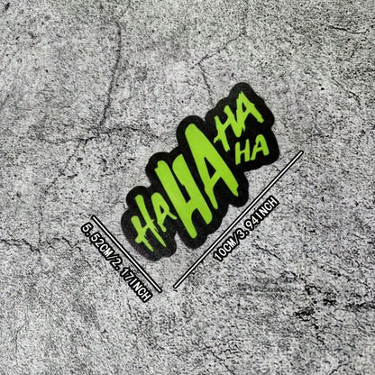 1pc HAHAHA Waterproof Cartoon Sticker| Funny Black And White Design, Easy To Paste, Scratch-Resistant, Suitable For Tablet, Motorcycle, Car, Bicycle And Electric Vehicle| Self-Adhesive, Glossy, Dura