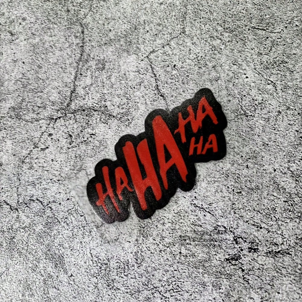 1pc HAHAHA Waterproof Cartoon Sticker| Funny Black And White Design, Easy To Paste, Scratch-Resistant, Suitable For Tablet, Motorcycle, Car, Bicycle And Electric Vehicle| Self-Adhesive, Glossy, Dura