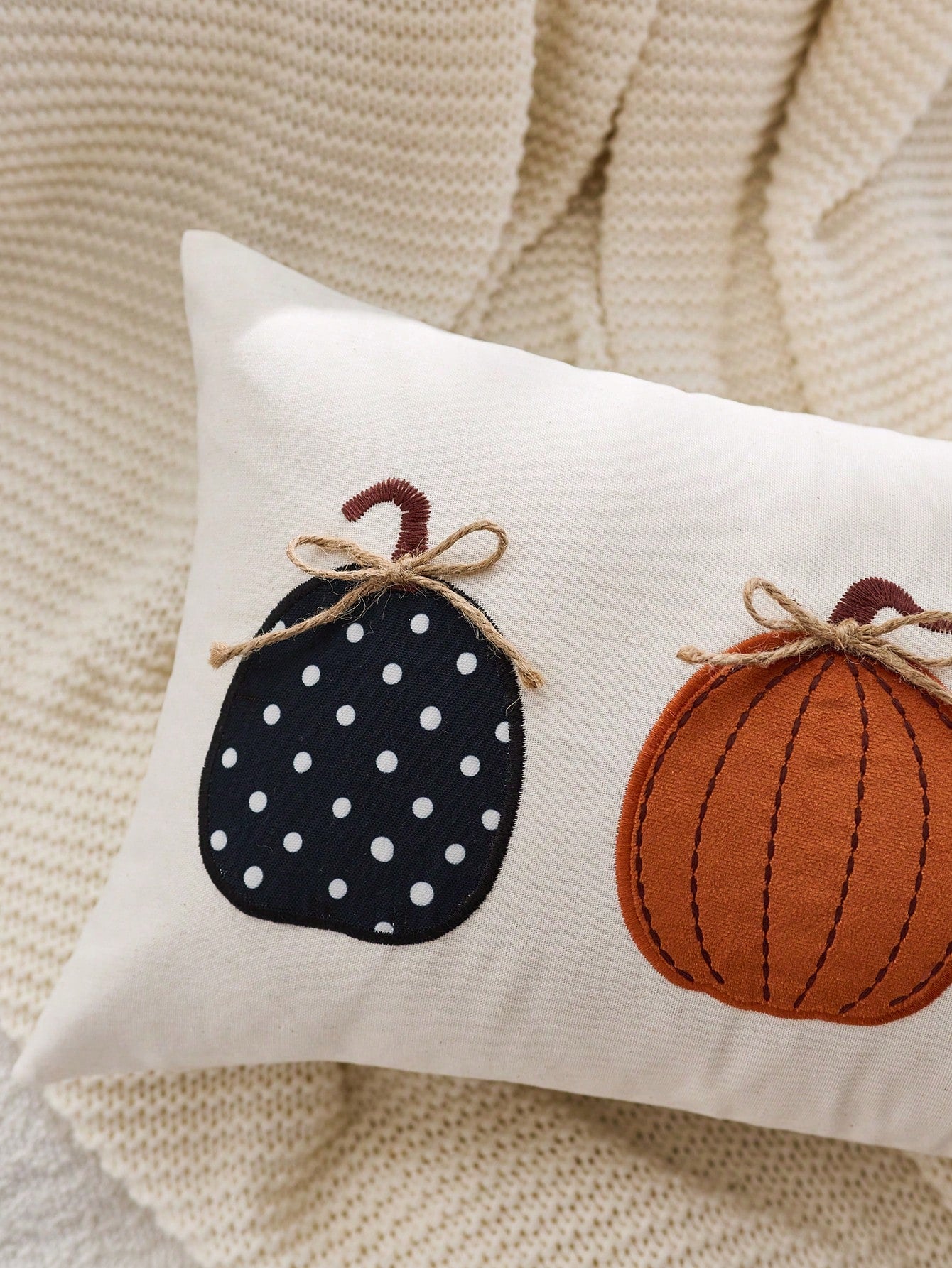 1pc Halloween Plaid Pumpkin Embroidered Pillowcase, Suitable For Indoor Decor, Halloween Decoration, All-Season Pillowcase, Without Insert