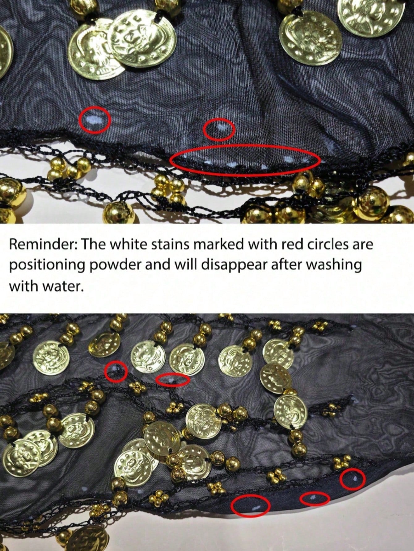 1pc Handmade Multi-Color Portrait Metal Fabric Waist Skirt, Decorative Sexy Belly Dance Costume With Minor Stains, Suitable For Stage Performance. Bohemian Vintage Style, Suitable For Parties, Nightli