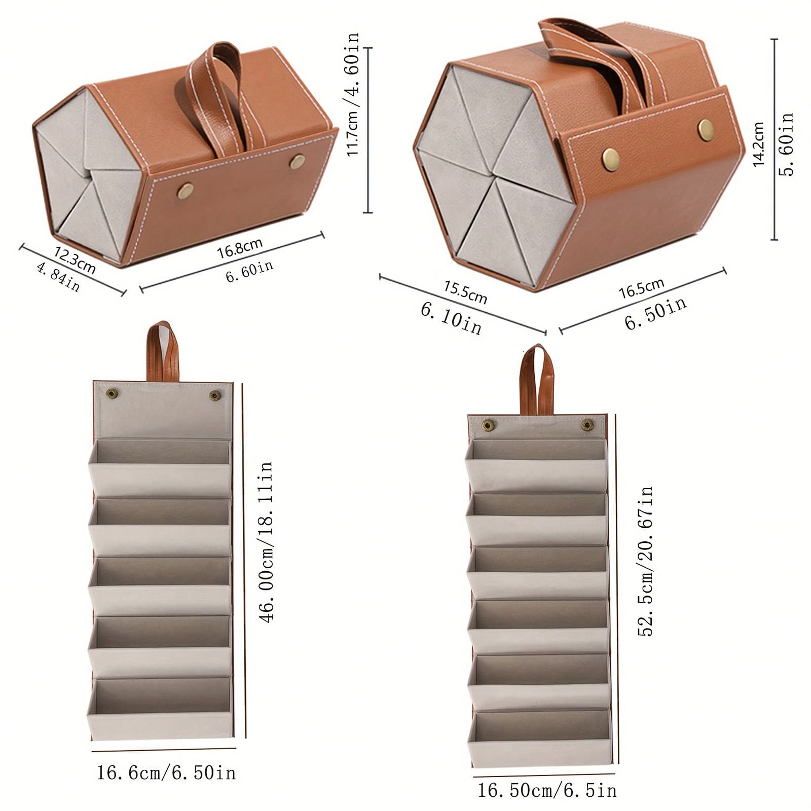 1PC Hanging 4/5/6 Slot Collapsible & Foldable Sunglasses Organizer With Detachable Handle & Wall-Mountable Design, Premium PU Leather Multiple Eyewear Storage Case With Magnetic Closure, Travel-Friend