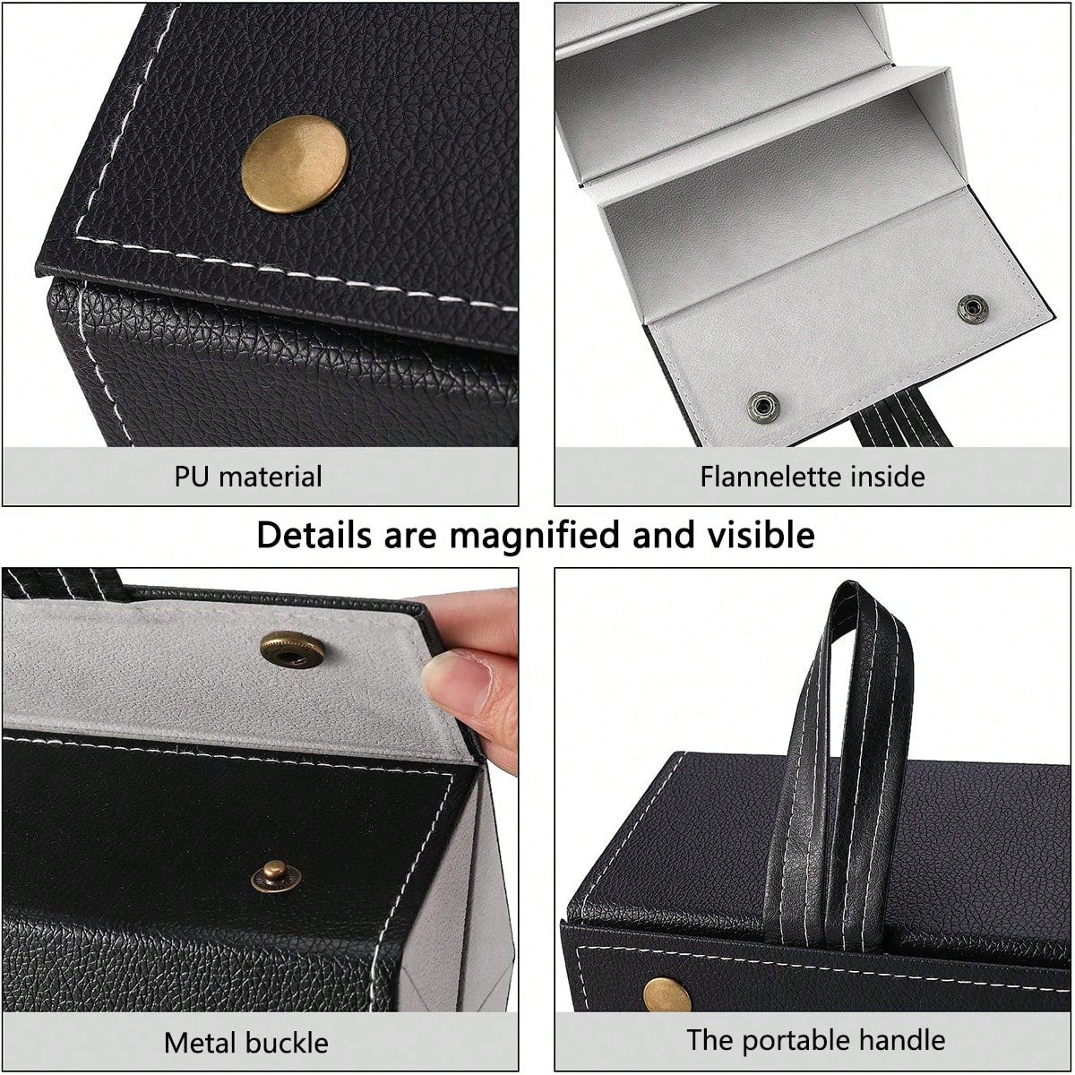 1PC Hanging 4/5/6 Slot Collapsible & Foldable Sunglasses Organizer With Detachable Handle & Wall-Mountable Design, Premium PU Leather Multiple Eyewear Storage Case With Magnetic Closure, Travel-Friend