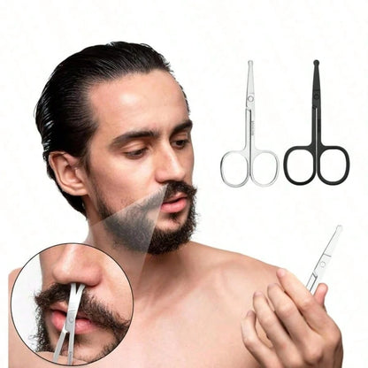 1pc High-Quality Curved Precision Scissors| Manual Non-Electric Design, Suitable For Eyebrow, Beard And Sideburn Trimming, Shaping, Grooming, Lightweight And Portable, Beauty Tool, Manual Nose Hair T