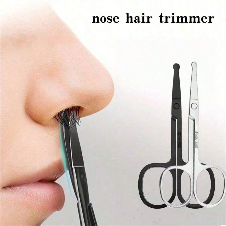 1pc High-Quality Curved Precision Scissors| Manual Non-Electric Design, Suitable For Eyebrow, Beard And Sideburn Trimming, Shaping, Grooming, Lightweight And Portable, Beauty Tool, Manual Nose Hair T