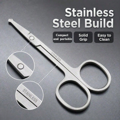 1pc High-Quality Curved Precision Scissors| Manual Non-Electric Design, Suitable For Eyebrow, Beard And Sideburn Trimming, Shaping, Grooming, Lightweight And Portable, Beauty Tool, Manual Nose Hair T