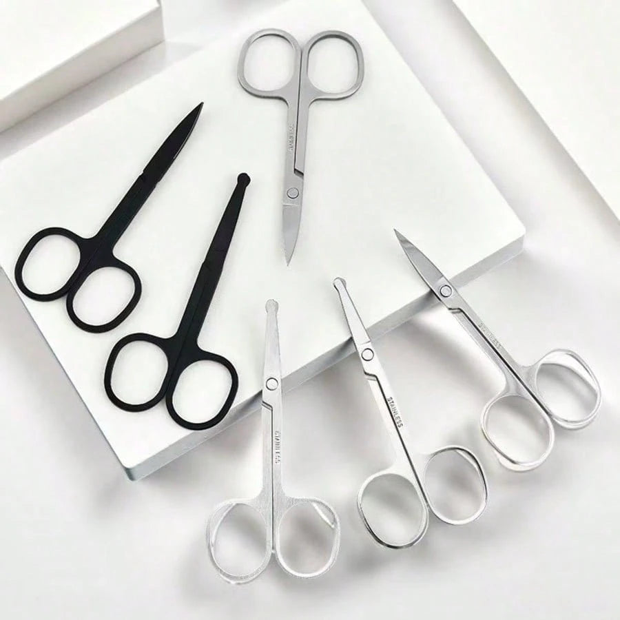 1pc High-Quality Curved Precision Scissors| Manual Non-Electric Design, Suitable For Eyebrow, Beard And Sideburn Trimming, Shaping, Grooming, Lightweight And Portable, Beauty Tool, Manual Nose Hair T