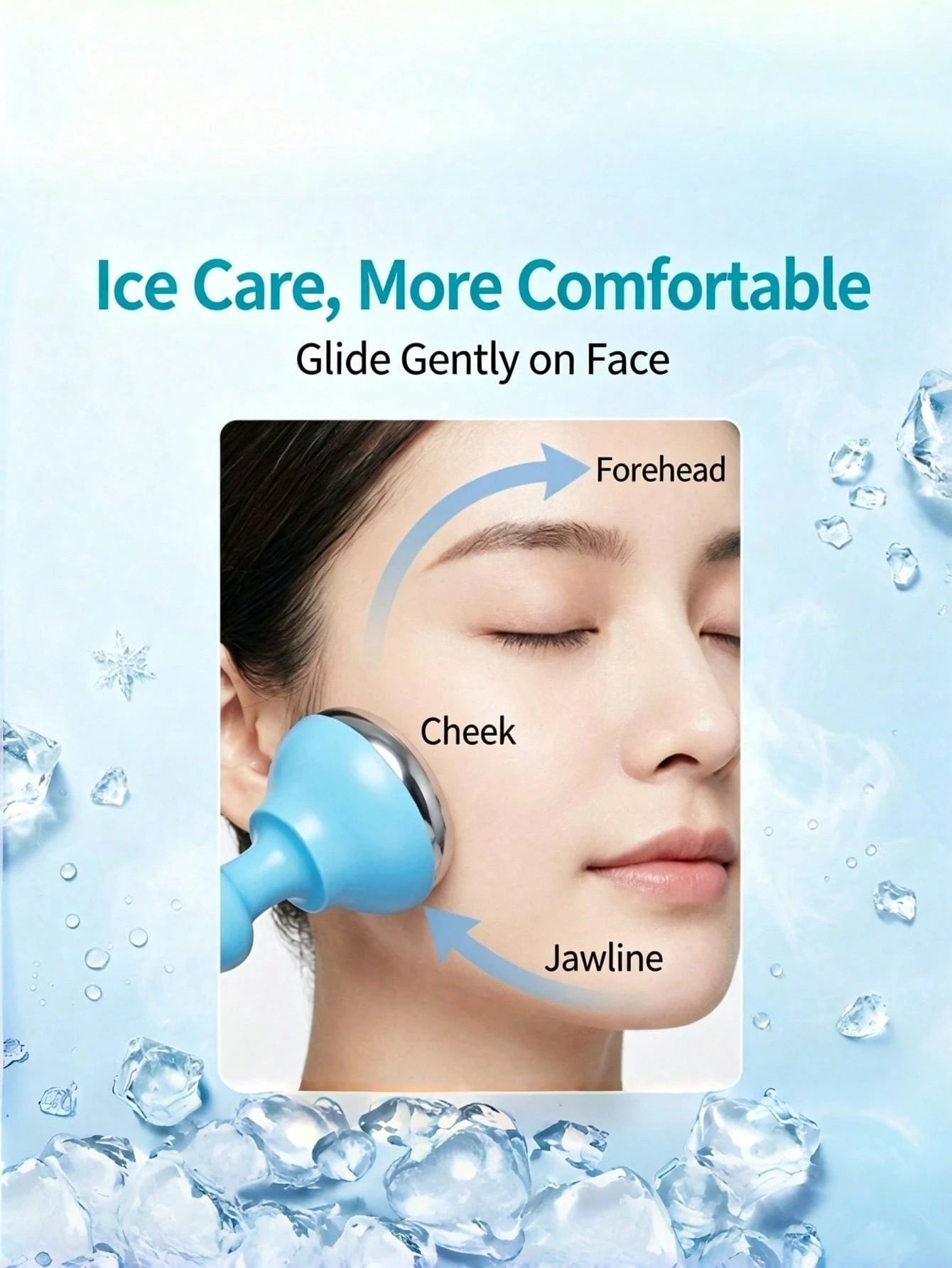 1pc Icy Cooling Facial Tool, Icy Massage Device, Suitable For Daily Care, Morning Skincare, Bathroom, Vanity, Travel, SPA Use, Self-Care Gift And Beauty Gift Idea