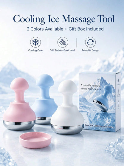 1pc Icy Cooling Facial Tool, Icy Massage Device, Suitable For Daily Care, Morning Skincare, Bathroom, Vanity, Travel, SPA Use, Self-Care Gift And Beauty Gift Idea