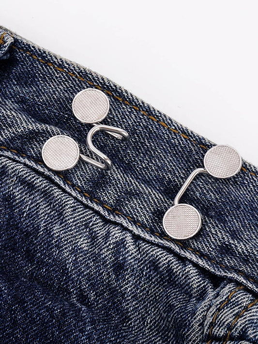 1pc Iron Alloy Button, Modern Removable Adjustable Hand Sewing & Craft Supply For Trousers