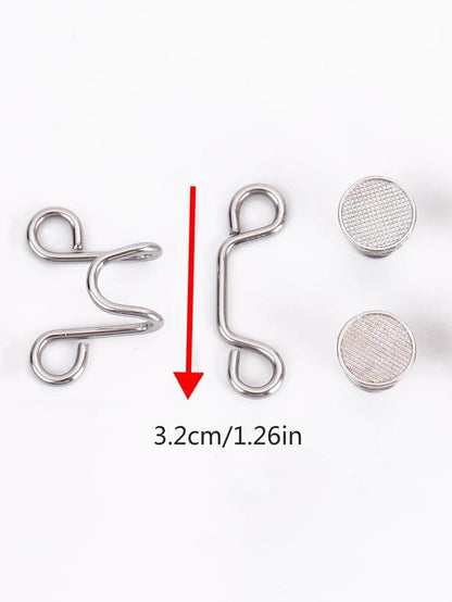 1pc Iron Alloy Button, Modern Removable Adjustable Hand Sewing & Craft Supply For Trousers