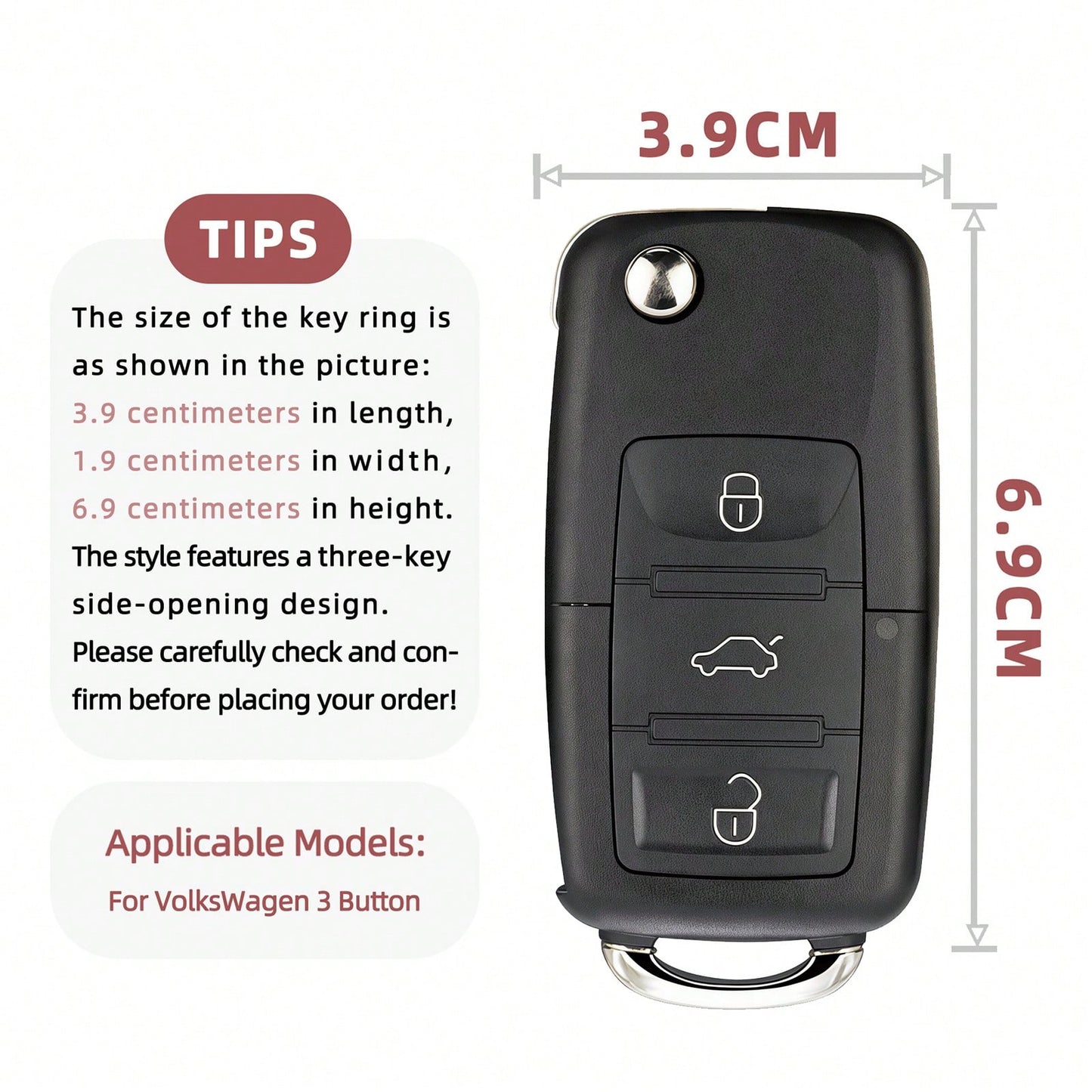 1pc Key Cover- Print,Suitable For Jetta Mk6, Polo Mk5, Golf Mk6, Tiguan Mk1, Passat B7, Passat NMS, Caddy Mk3, Beetle, Amarok, Touran Mk1. Advanced Soft-Touch, Does Not Block Signal, Unisex.