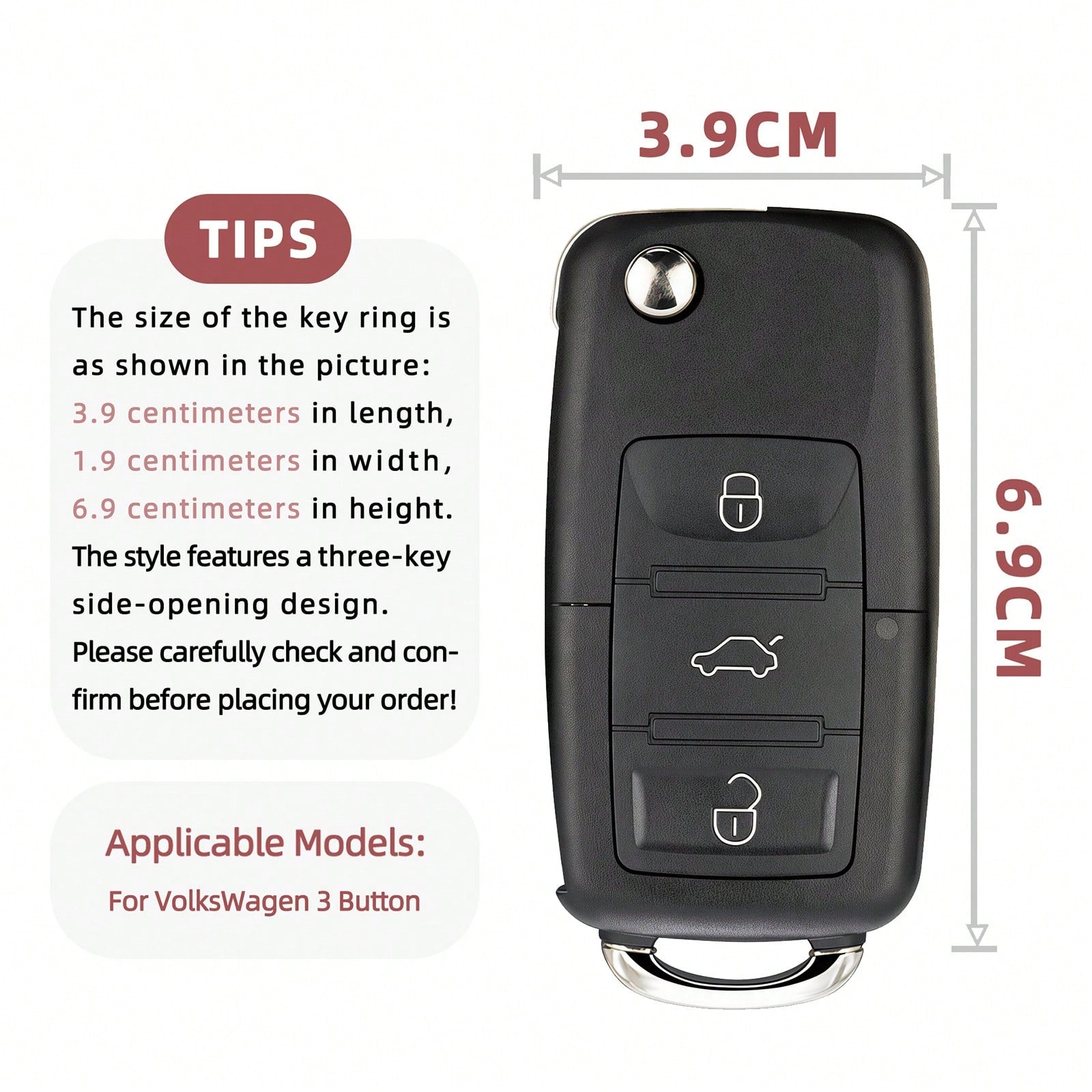 1pc Key Cover- Print,Suitable For Jetta Mk6, Polo Mk5, Golf Mk6, Tiguan Mk1, Passat B7, Passat NMS, Caddy Mk3, Beetle, Amarok, Touran Mk1. Advanced Soft-Touch, Does Not Block Signal, Unisex.