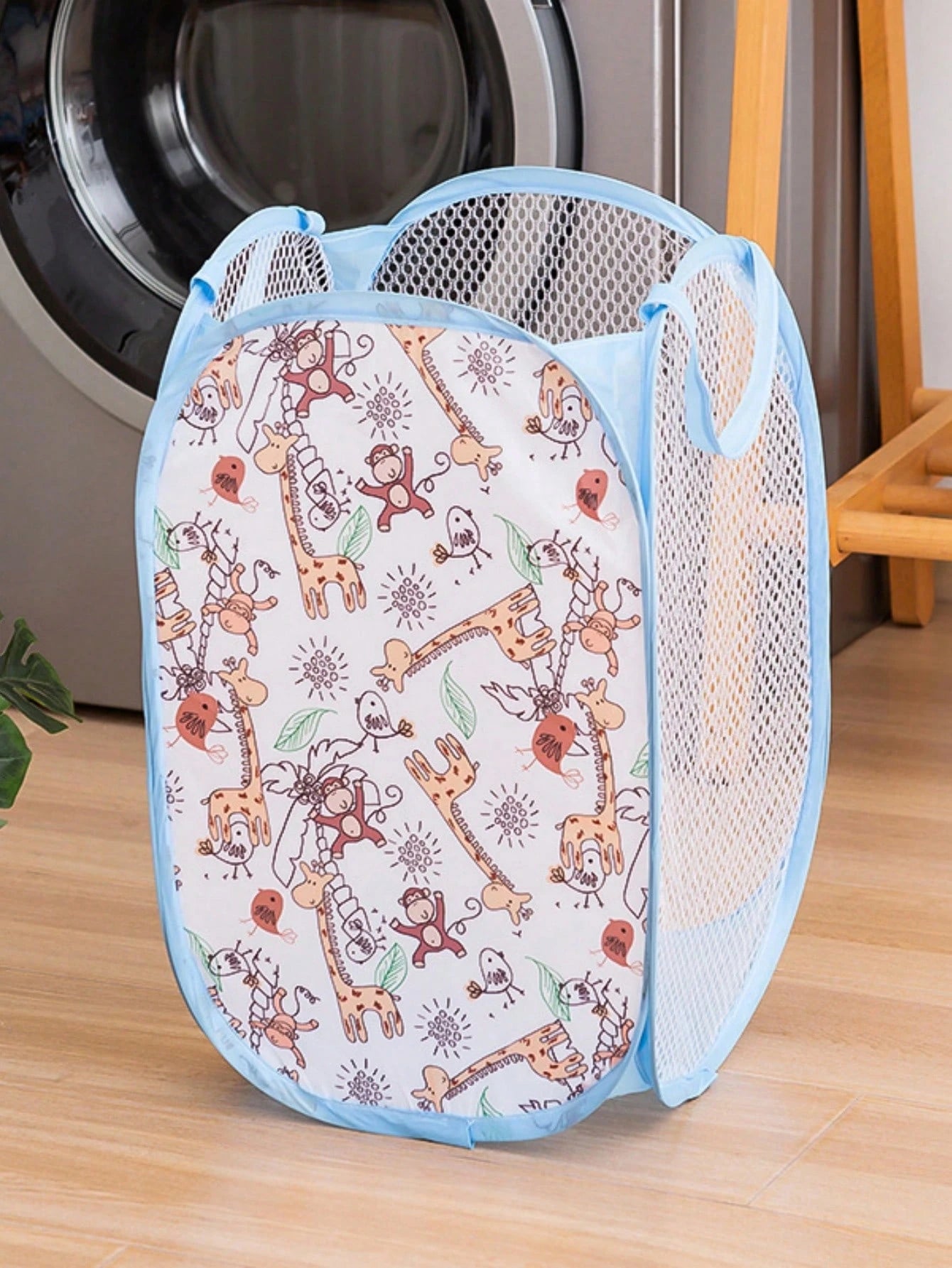 1pc Kids Cartoon Pattern Foldable Dirty Clothes Storage Basket, Bathroom Laundry Hamper, Children's Room Organizer Bin