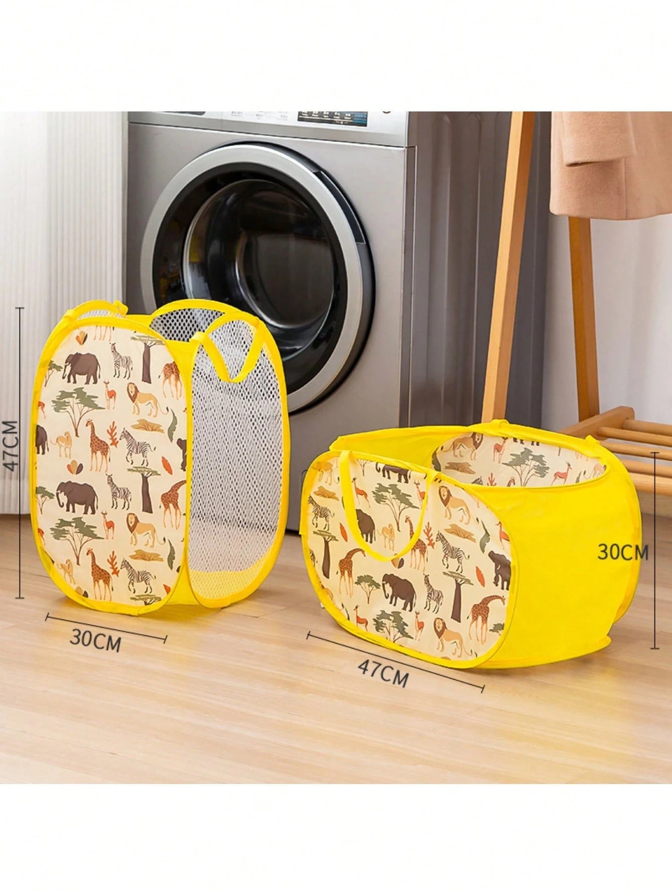 1pc Kids Cartoon Pattern Foldable Dirty Clothes Storage Basket, Bathroom Laundry Hamper, Children's Room Organizer Bin