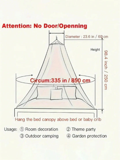 1pc Large All-Season Mosquito Net- Waterproof, Insect Repellent, Suitable For Outdoor Camping, Garden Protection And Room Decoration, Camping Essentials| Quiet Camping Setup| Durable Mosquito Net