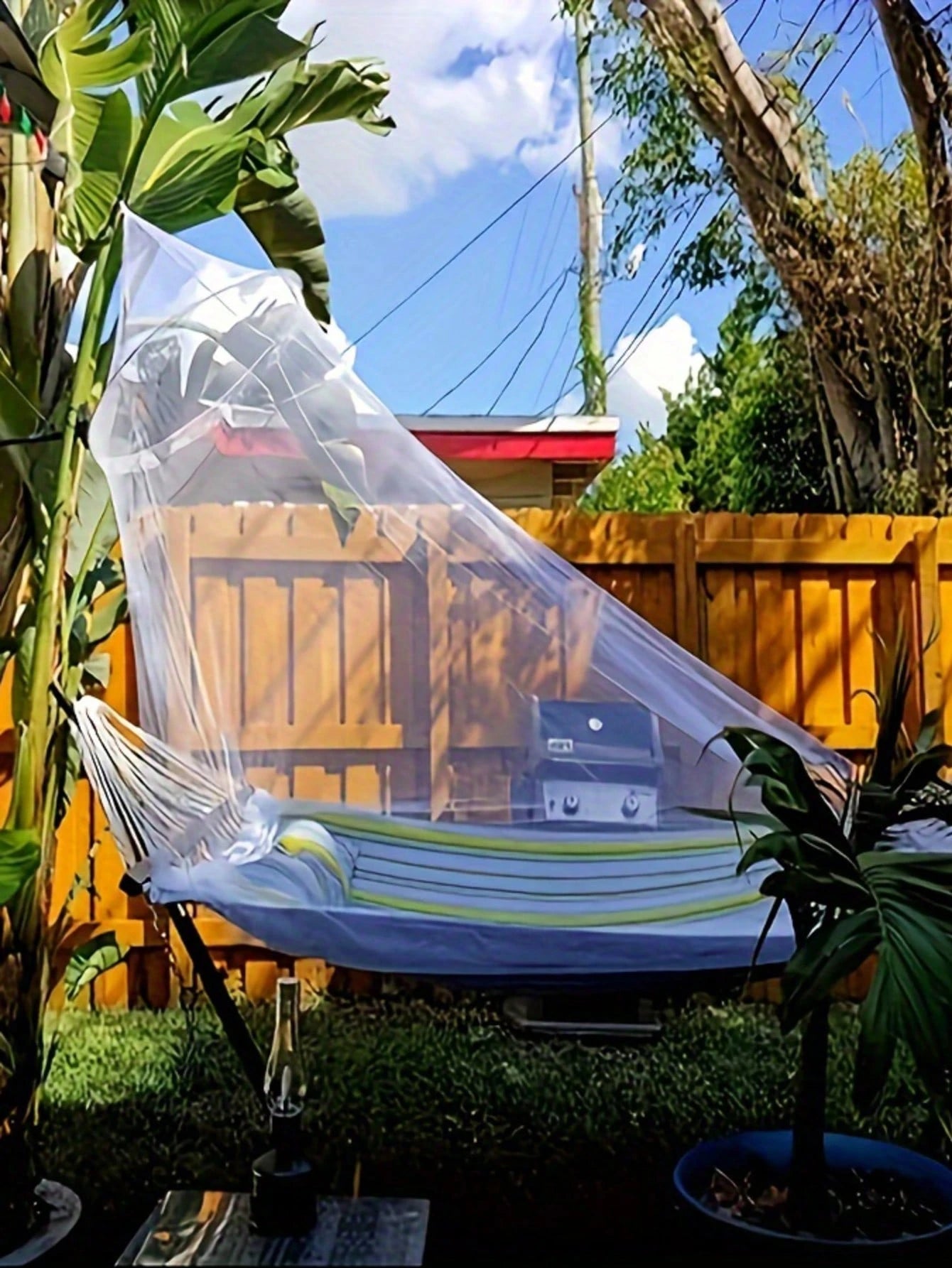 1pc Large All-Season Mosquito Net- Waterproof, Insect Repellent, Suitable For Outdoor Camping, Garden Protection And Room Decoration, Camping Essentials| Quiet Camping Setup| Durable Mosquito Net