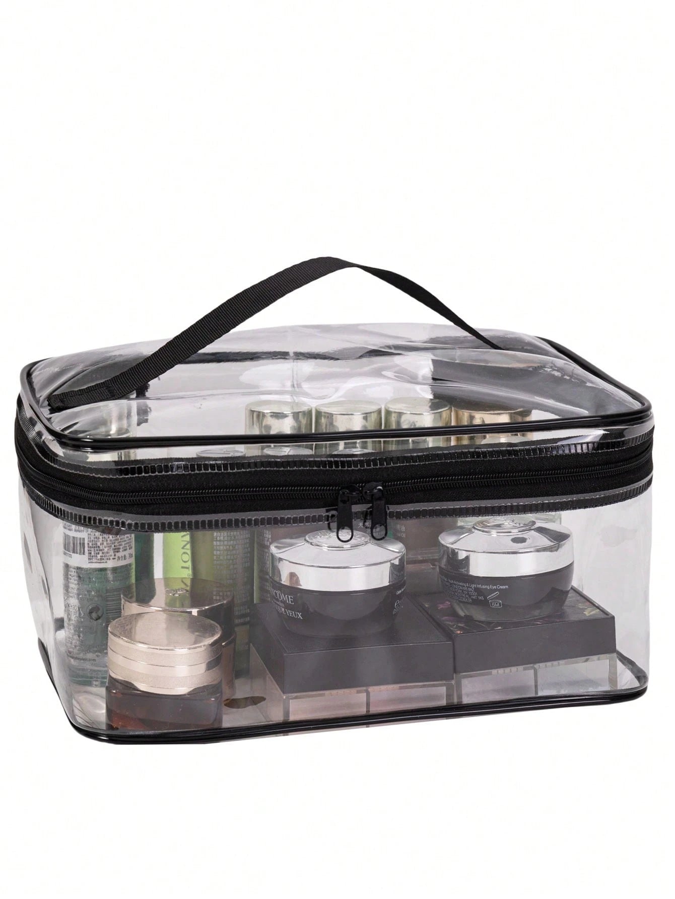 1pc Large Capacity Portable Transparent Square Cosmetic Bag, Best-Selling Waterproof Makeup Bag, Portable Cosmetic Tool Bag, Portable Travel Clutch, Women's Organizer Pouch, Women's Gift, Christmas Gi