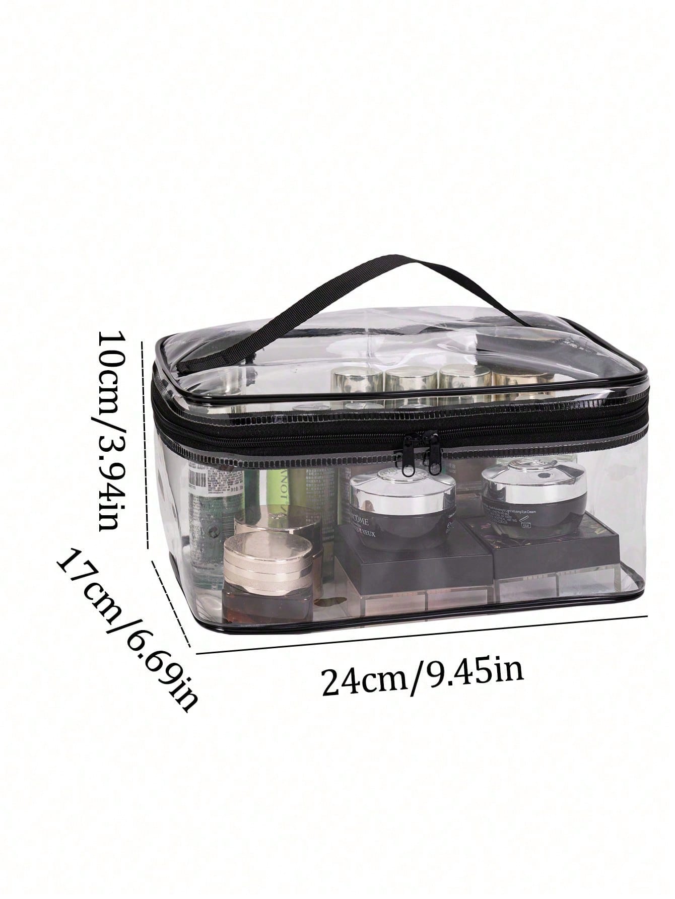1pc Large Capacity Portable Transparent Square Cosmetic Bag, Best-Selling Waterproof Makeup Bag, Portable Cosmetic Tool Bag, Portable Travel Clutch, Women's Organizer Pouch, Women's Gift, Christmas Gi