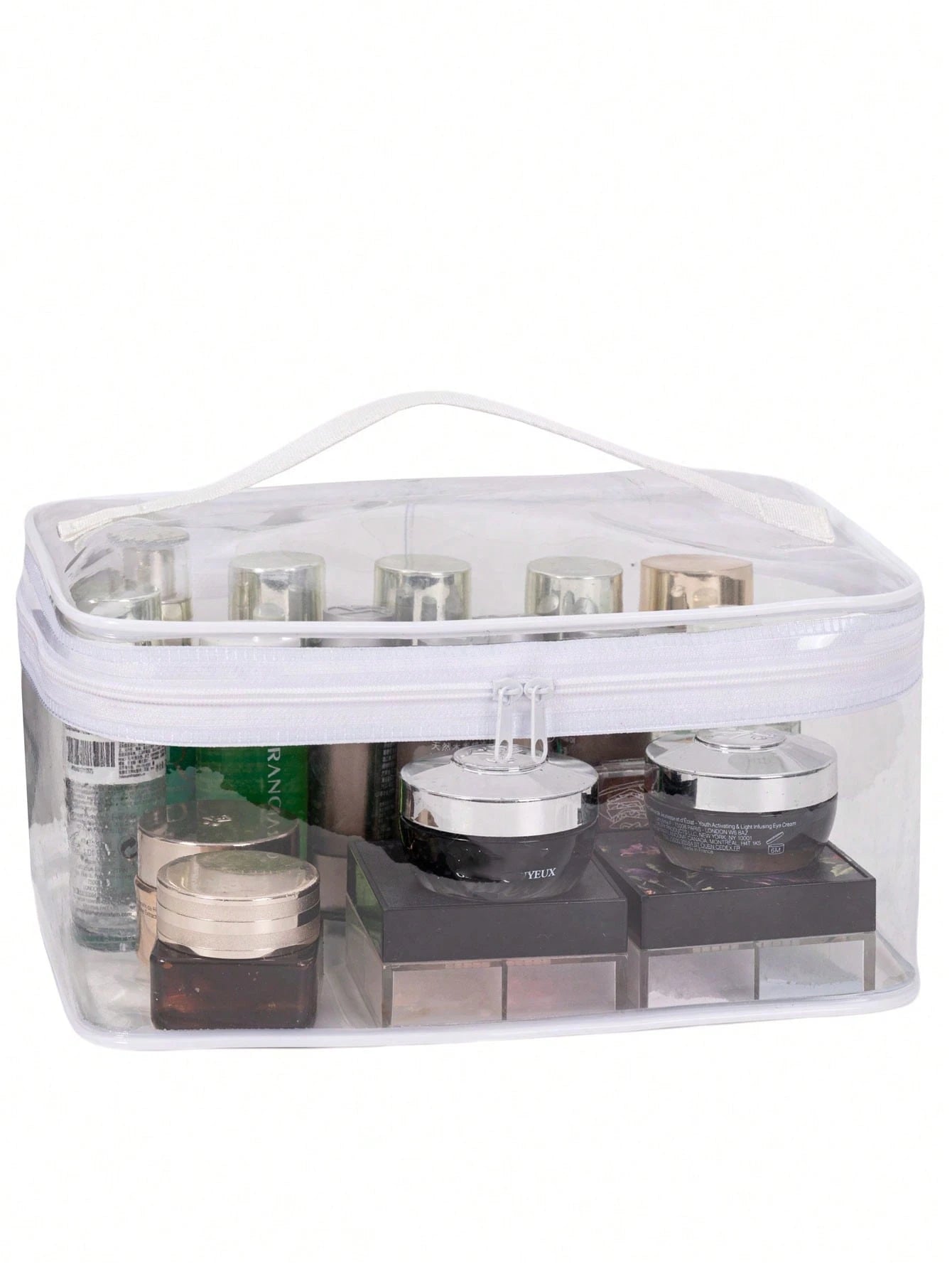 1pc Large Capacity Portable Transparent Square Cosmetic Bag, Best-Selling Waterproof Makeup Bag, Portable Cosmetic Tool Bag, Portable Travel Clutch, Women's Organizer Pouch, Women's Gift, Christmas Gi