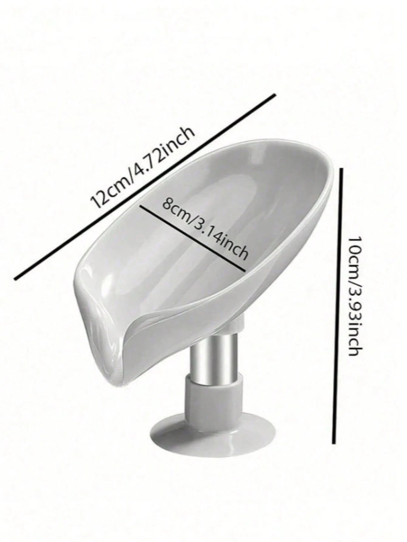 1pc Leaf-Shaped Soap Dish With Drainage Holes, Soap Holder, Soap Box With Suction Cups On Bottom, Self-Adhesive Plastic Soap Holder, Soap Tray For Kitchen And Bathroom, Soap Box, Bathroom Storage Tool