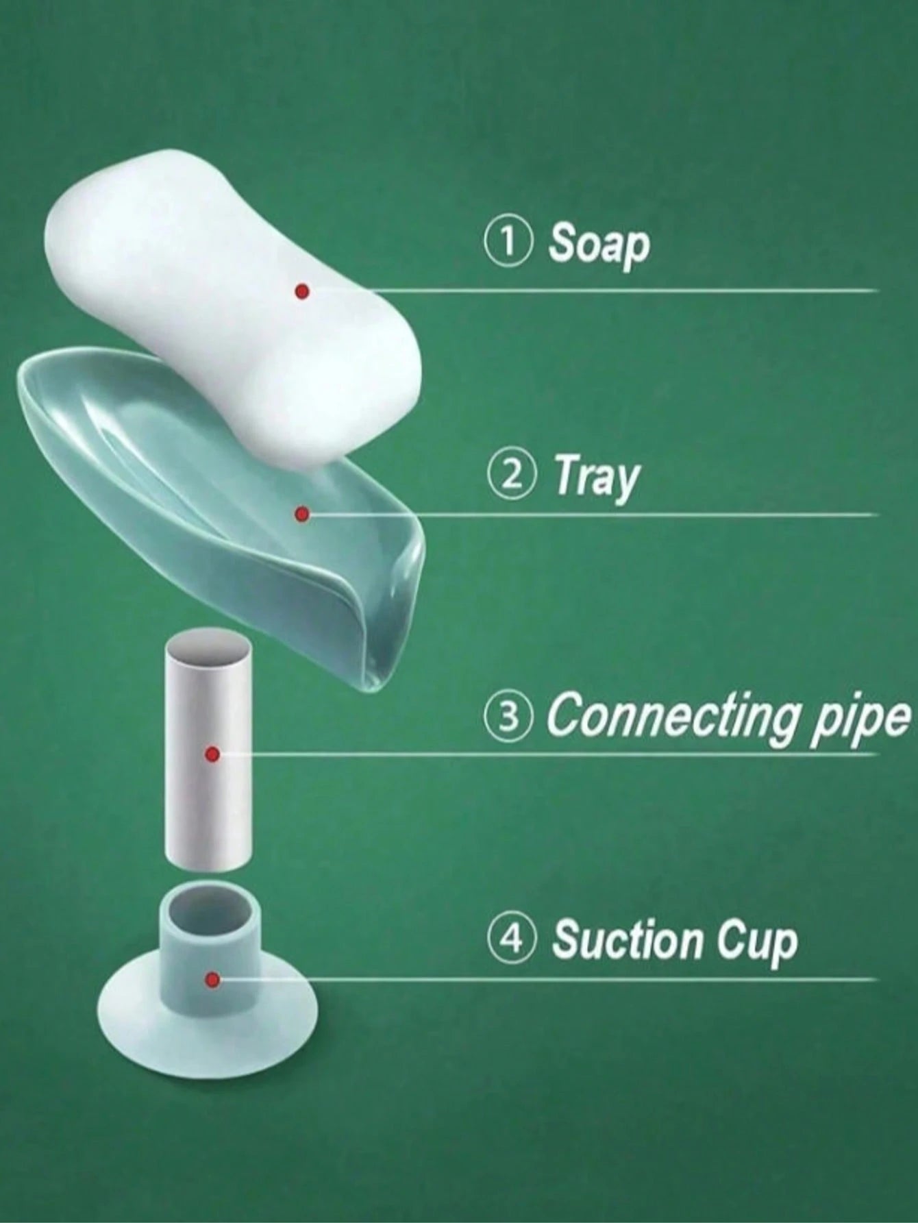 1pc Leaf-Shaped Soap Dish With Drainage Holes, Soap Holder, Soap Box With Suction Cups On Bottom, Self-Adhesive Plastic Soap Holder, Soap Tray For Kitchen And Bathroom, Soap Box, Bathroom Storage Tool