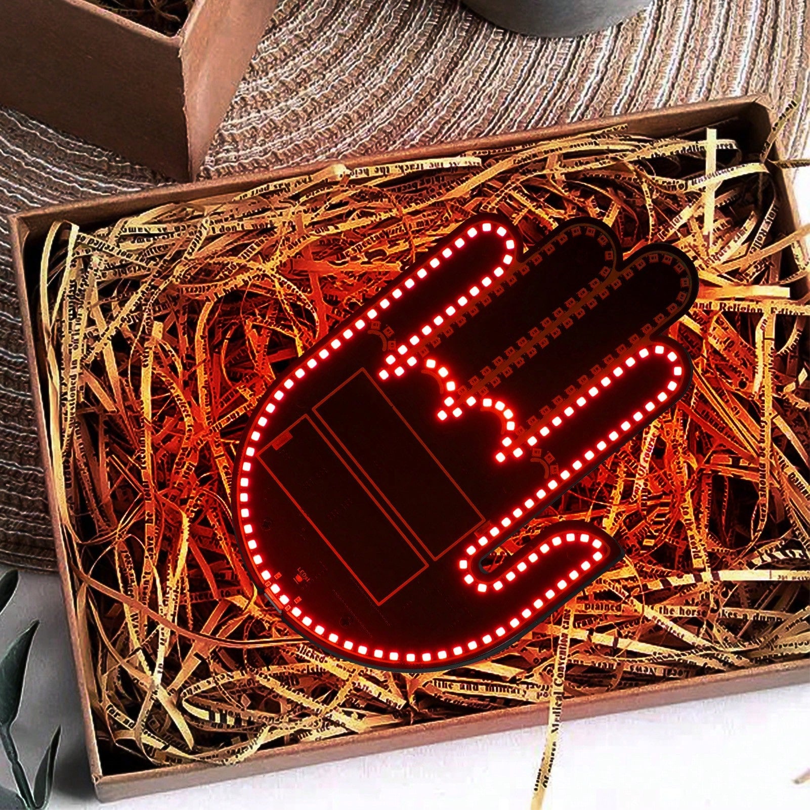 1PC-LED Gesture Light, Fun Car Decorative Light USB Interface, Adhesive Backing For Easy Installation Three Gesture Light Modes, Remote Control Operation-Car Accessories\Car\Car Accessories For Woman\