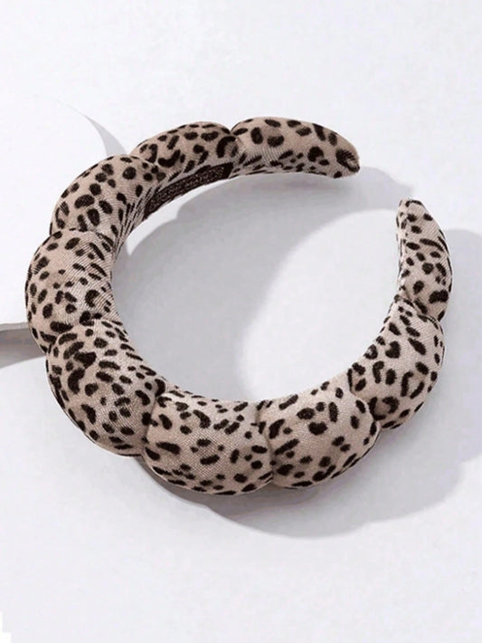 1pc Leopard Print Headband, Makeup Headband, Women's Facial Care Hair Clip, SPA Gift, Party, Daily Outings, Portable Lightweight Headband, Hair Hoop Headband