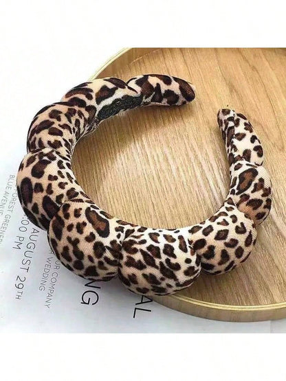 1pc Leopard Print Headband, Makeup Headband, Women's Facial Care Hair Clip, SPA Gift, Party, Daily Outings, Portable Lightweight Headband, Hair Hoop Headband