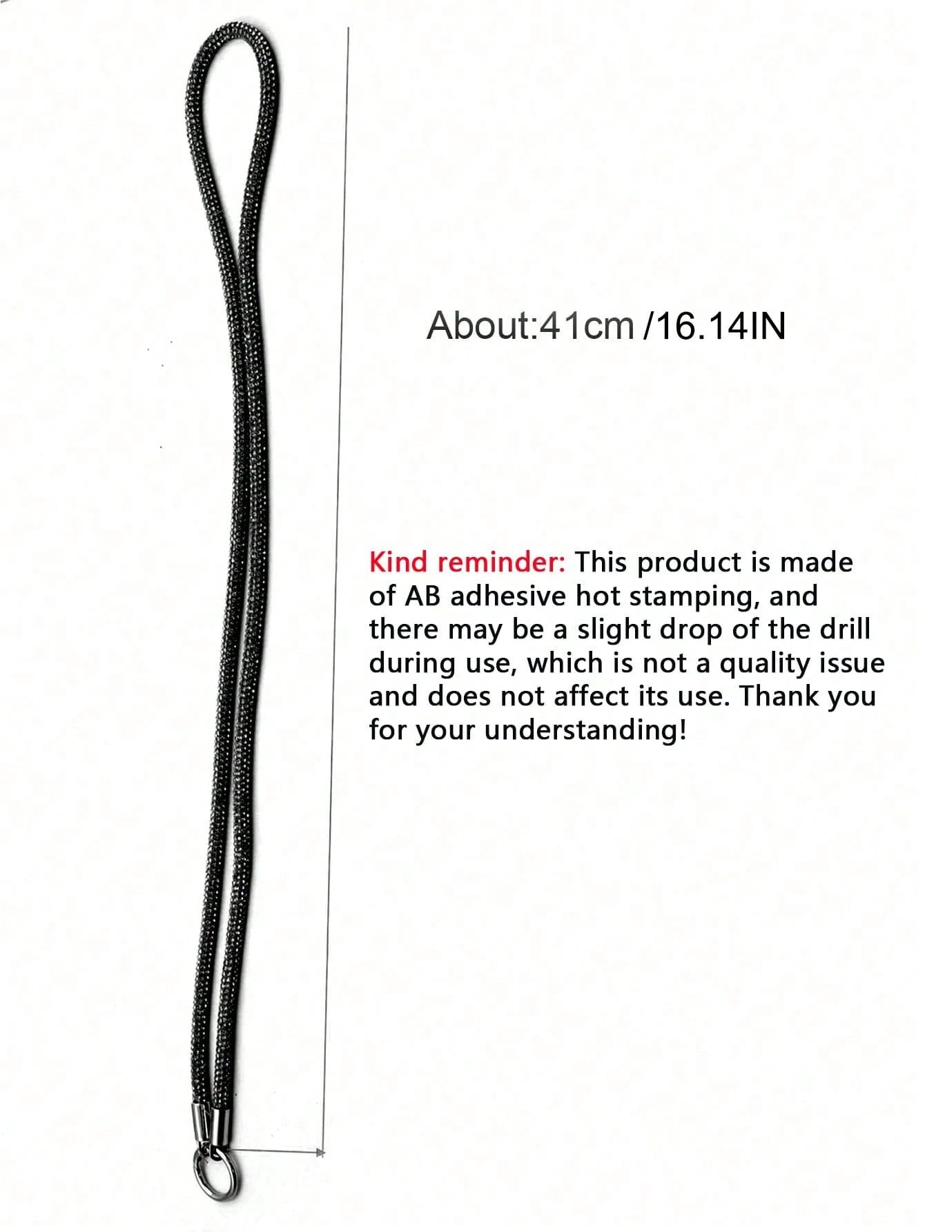 1pc Long Full Rhinestone Double-Buckle Phone Lanyard Necklace For Women, Ins Minimalist Stylish Anti-Lost Anti-Drop Phone Strap With Random Pad Accessory Gifts For Mother, Family, Friends, Birthday, H