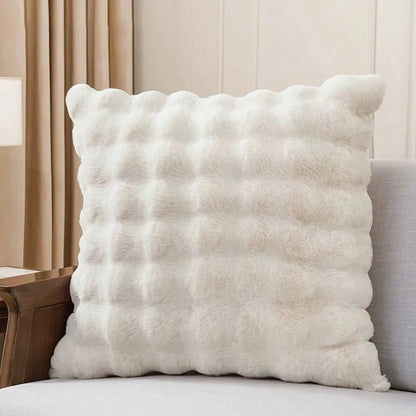 1pc Luxurious Faux Rabbit Fur Tuscany Pillow Cover, Without Pillow Insert, Plush Fluffy Home Decorative Cushion Cover For Living Room Sofa, Bedroom Headboard, Oversized Throw Pillow