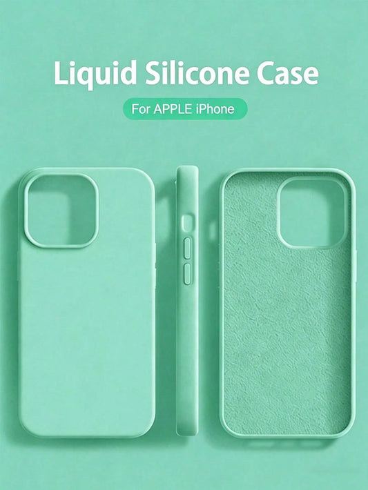 1pc Luxury Liquid Silicone Shockproof Phone Case, Compatible With Apple 16/14/13/12/11/15 Pro Max, Also Suitable For IPhone 12/13 Mini/14/15/16 Plus, Fashionable Velvet Protective Phone Case, Due To L