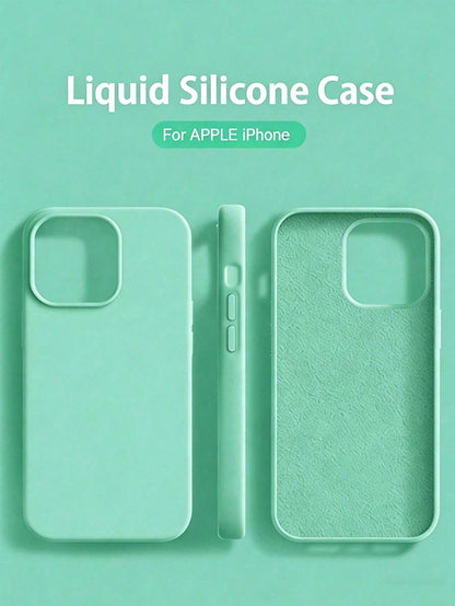 1pc Luxury Liquid Silicone Shockproof Phone Case, Compatible With Apple 16/14/13/12/11/15 Pro Max, Also Suitable For IPhone 12/13 Mini/14/15/16 Plus, Fashionable Velvet Protective Phone Case, Due To L