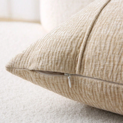 1pc Luxury Nordic Style Chenille Pillowcase, 3D Piped Minimalist Cushion Cover (Pillow Insert Not Included), Decorative Soft Pillow, Suitable For Sofa, Bedroom, Living Room, Apricot, Apricot Beige