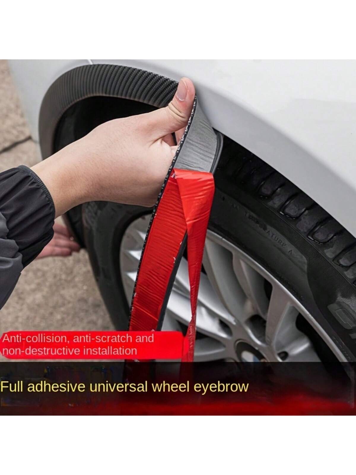 1pc Matte PVC Wheel Arch Guard, Scratch And Collision Protective Strip, Front Collision Protective Strip, Car Scratch Protector, Car Protective Sticker