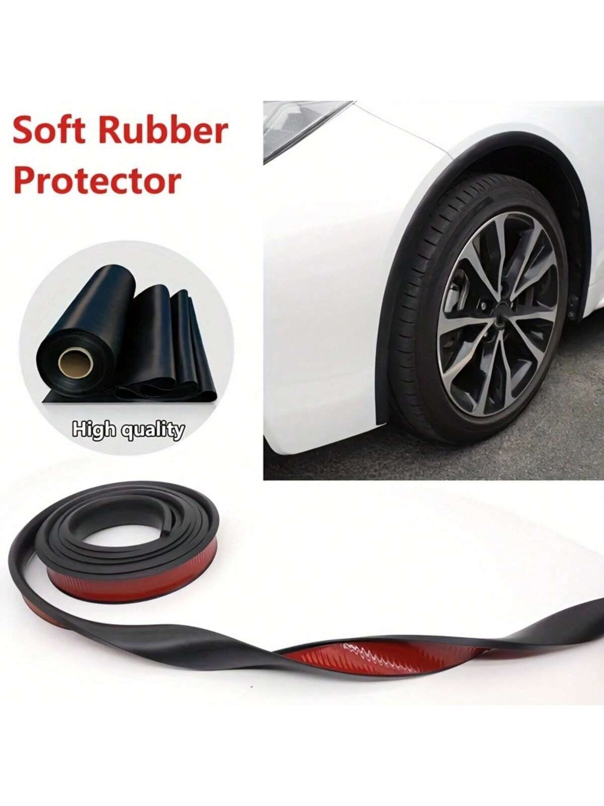 1pc Matte PVC Wheel Arch Guard, Scratch And Collision Protective Strip, Front Collision Protective Strip, Car Scratch Protector, Car Protective Sticker