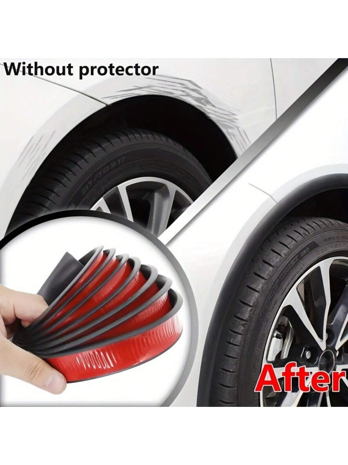 1pc Matte PVC Wheel Arch Guard, Scratch And Collision Protective Strip, Front Collision Protective Strip, Car Scratch Protector, Car Protective Sticker